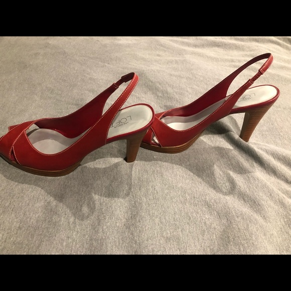 Loft - Red Slingback Red Heels, 8 US - Picture 1 of 6